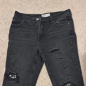 Women's Black Distressed Jeans